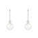 14k White Gold Leverback Earring with 5mm Freshwater Pearl and .02CT DTW