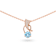 Natural Blue Topaz 14K Rose Gold Over Sterling Silver Round Shape
Pendant with Chain