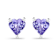 Lavendar Tanzanite Rhodium Over Sterling Silver Heart Stud Earrings 0.9ctw
