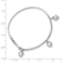 Rhodium Over 14K White Gold Polished Dangle Heart Baby Bracelet