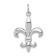 Rhodium Over 14k White Gold Solid Polished 3D Fleur-De-Lis Charm