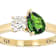 Chrome Diopside And Moissanite Ring In 18K Gold Over Sterling Silver