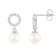 White Cultured Akoya Pearl 14k White Gold Earrings 6.5-7mm