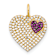 10k Yellow Gold Polished Clear and Red Cubic Zirconia Heart Charm