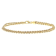 Italian Cuore Rope Bracelet In Solid 14K Yellow Gold 4mm