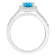 8x6mm Oval Blue Topaz 1/4 ctw Diamond Rhodium Over Sterling Silver Halo Ring