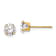14K Yellow Gold 5mm Cubic Zirconia Post Earrings