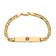 14k Yellow Gold Medical Soft Diamond Shape Red Enamel Mariner Link ID Bracelet