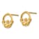 14k Yellow Gold Textured Claddagh Stud Earrings