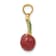 14k Yellow Gold Enamel 3D Cherries with Leaf Charm