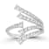 Rachel Zoe CZ Graduated Bypass Fan Ring in Rhodium Over Sterling Silver