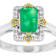 Zambian Emerald And Diamond Ring In Two-Tone Gold And Silver