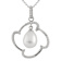 9-10mm Drop White Cultured Freshwater Pearl and CZ Rhodium Over Sterling
Silver Pendant