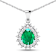2.85ctw 14K White Gold Zambian Emerald and White Diamond Pendant with 18
inch Cable Chain