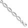 Rhodium Over 10k White Gold 5mm Polished and Textured Oval Link Bracelet
