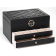 Lockable Black Faux Leather Jewelry Box with 2 Drawers and Lid Storage