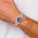 Mens Charles Hubert Two-tone Stainless Steel Blue Dial Watch