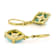 Turquoise 12x8mm Dangle Earrings In 18K Gold Over Sterling Silver