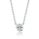 CZ Bezel-Set Pendant Necklace in Rhodium Over Brass