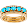 Turquoise And Solid Band Ring Set Of 3 In 18K Gold Over Sterling Silver 0.83ctw