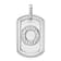 Rhodium Over 14k White Gold Diamond Initial O Dog Tag Charm