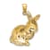 14k Yellow Gold Textured Sitting Rabbit Pendant