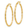 14k Yellow Gold 1 3/8" Polished and Textured Hoop Earrings