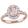 Morganite, White Topaz and Diamond 14K Rose Gold Ring 1.83ctw