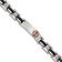 Stainless Steel Black Rubber Red Enamel 8-inch Medical Bracelet