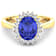 1.28ctw Violet Tanzanite and Diamond 14K Yellow Gold Halo Ring