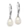 Rhodium Over Sterling Silver 7-8mm White Freshwater Cultured Pearl
Leverback Earrings