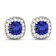 1.64ctw 14K Yellow Gold Tanzanite and White Diamond Halo Earrings