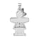 Rhodium Over 14k White Gold Satin Diamond Kid with Bow Pendant