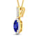 1.60ctw 14K Yellow Gold Tanzanite and White Diamond Pendant with 18 inch
Cable Chain