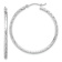 Rhodium Over 14k White Gold Polished, Satin and Diamond-Cut 1 3/8"
Hoop Earrings