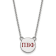Rhodium Over Sterling Silver LogoArt Pi Beta Phi Small Enamel Pendant Necklace