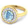 2.38ctw Blue Aquamarine and Diamond 14K Yellow Gold Halo Ring
