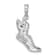 Rhodium Over 14k White Gold Polished and Textured Running Shoe with
Wings Pendant
