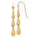 14k Yellow Gold Puff Diamond-Cut Teardrop Dangle Earrings