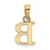 14k Yellow Gold Polished Block Letter B Initial Pendant
