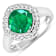 Cushion Cut Green Emerald and White Diamond 14K White Gold Halo Ring
2.31 ctw