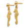 14k Yellow Gold Textured Seahorse Dangle Earrings