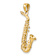 14k Yellow Gold Solid Polished and Textured 3D Saxophone Pendant