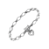 White Diamond Accent Rhodium Over Sterling Silver Heart Charm Bracelet