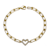CZ Halo Open Heart Paperclip Link Bracelet In 14K Gold Over Brass