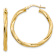 14k Yellow Gold 1 1/4" Textured Twisted Hoop Earrings