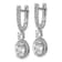 Rhodium Over Sterling Silver Fancy Oval Cubic Zirconia Halo Hinged
Dangle Earrings