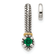 Rhodium Over Sterling Silver Antiqued with 14k Accent Created Emerald
Chain Slide Pendant