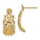 14K Yellow Gold Textured and Diamond-Cut Leaf Pattern Dangle Earrings