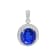 14K White Gold Oval Tanzanite and Diamond Pendant 3.31ctw